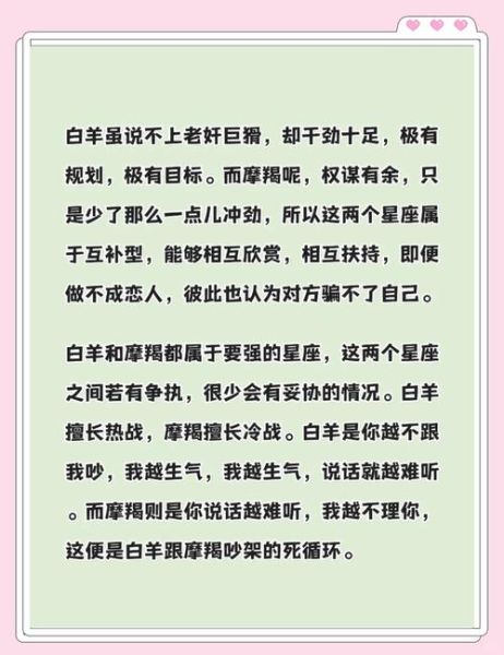 白羊和摩羯吵架谁厉害_白羊摩羯冷战多久会和解