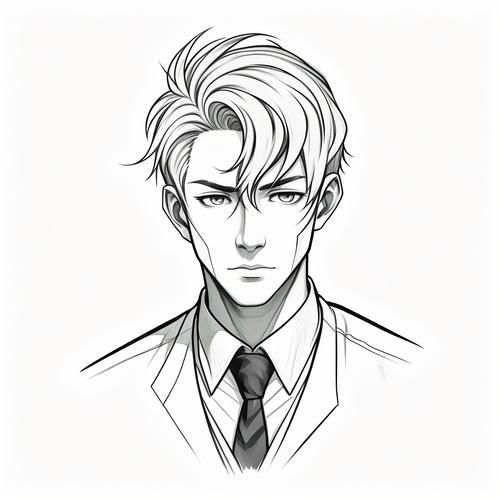 魔羯座男生简笔画头像_怎么画好看