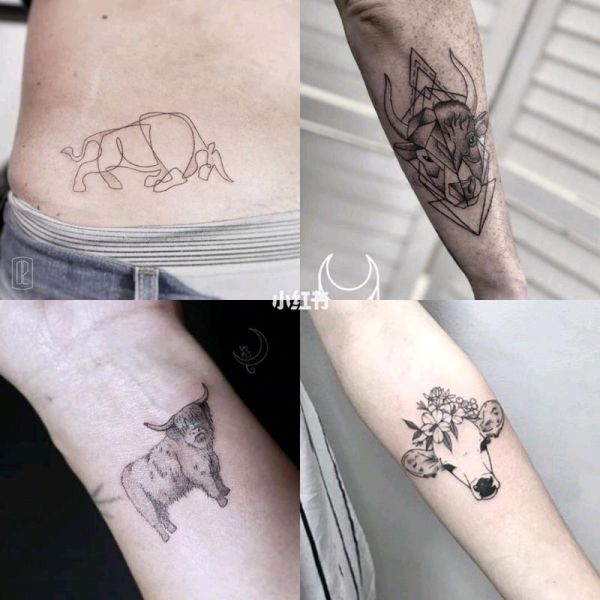 生肖牛纹身图案女双子座_适合什么风格