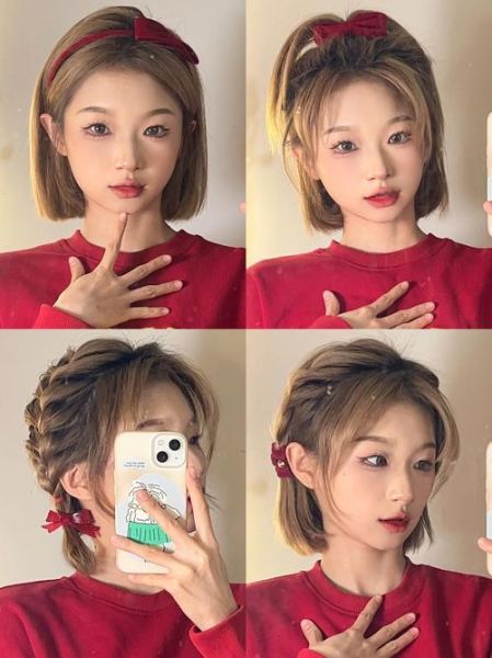 魔羯座短发怎么编发_短发编发教程图解