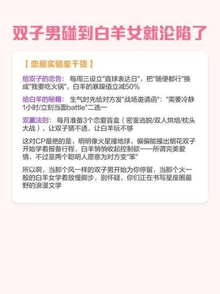 双子女如何追白羊男_白羊男喜欢双子女的表现