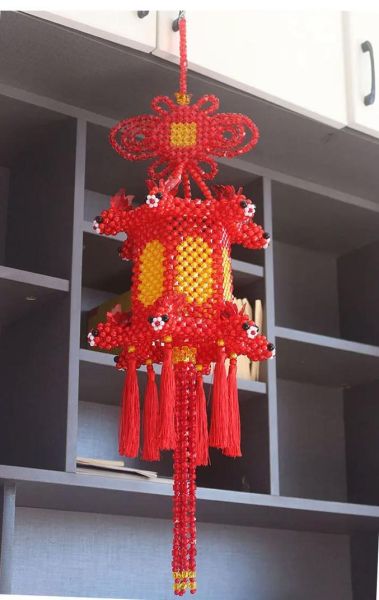 串珠年年有鱼双鱼教程_新手怎么编