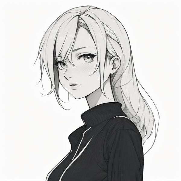 动漫头像黑白双子女_如何画出高级感